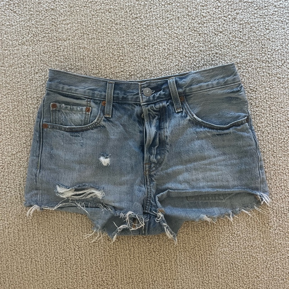 Levi’s 501 distressed jean shorts